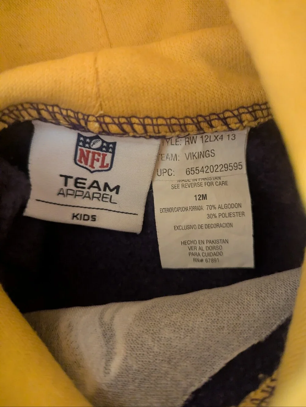 NFL Minnesota Vikings Baby Hooded Sweatshirt
